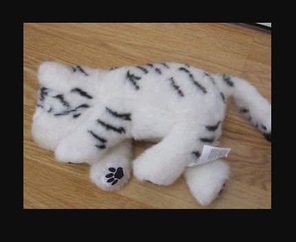 Filhote Real Tigre Branco Bebê Newborn Pelúcia Mbq Brinquedos
