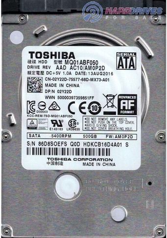 Hd Toshiba Ultrabook Sata 500gb 8mb 5400rpm Mq01abf050 7mm 6gb/s