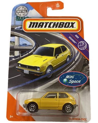 Matchbox 1976 Honda Civic Cvcc Cor Amarelo 1/64