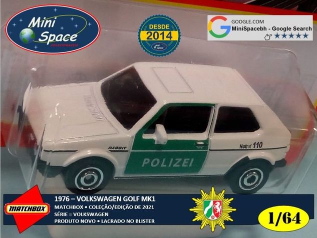 Matchbox 1976 Volkswagen Golf Mk1 Polícia 1/64