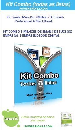 Kit Combo Emails Mkt Envios em Massa