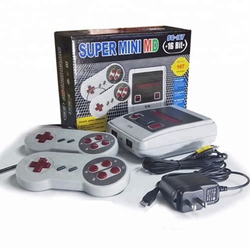 Console Game Super Mini Md 16bits 167 Jogos de Mega Drive Genesis