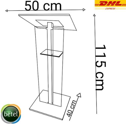 Púlpito de Acrílico e Aço Inox Modelo-abel para Igrejas e Capelas