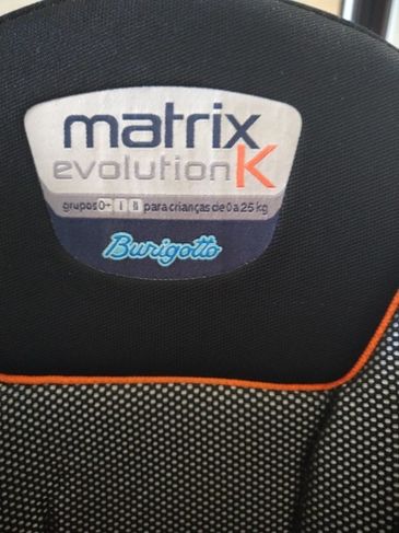 Cadeirinha para Auto Burigotto Matrix Evolution K Suporta de 0 a 25kg