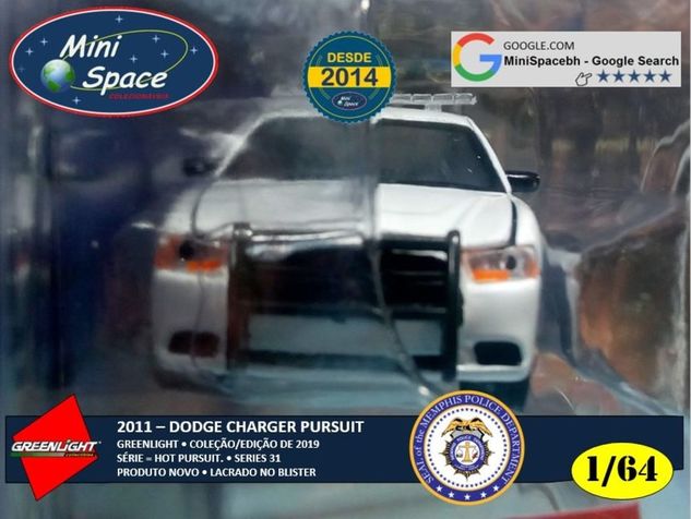 Greenlight 2011 Dodge Charger Pursuit Memphis Polícia 1/64