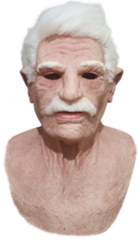 Mascara Realista de Velho sem Barba com Cabelo e Bigode