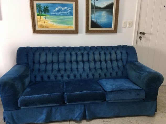 Sofá Azul de 3 Lugares