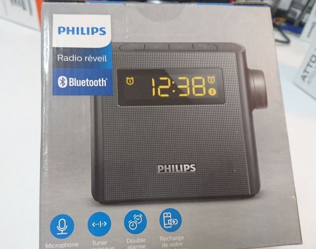 Radio Relogio Philips Ajt-4400b - Fm - Bivolt - Preto