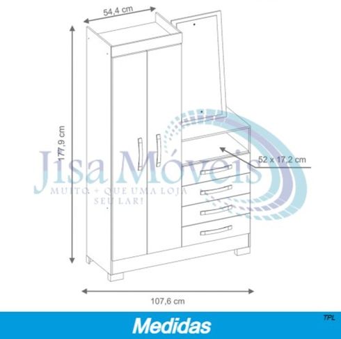 Cômoda Roupeiro 5040, Montagem e Frete Grátis*