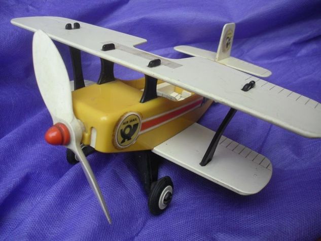 Avião Playmobil System 1977 Geobra Biplano Bi Plano Plane / Mbq Old