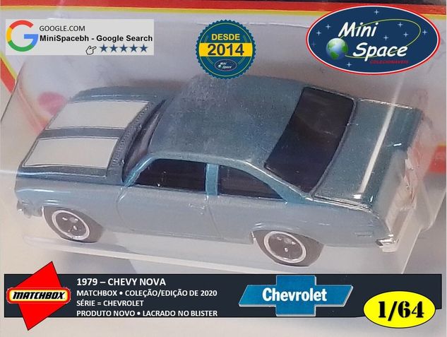 Matchbox 1979 Chevy Nova Cor Azul 1/64