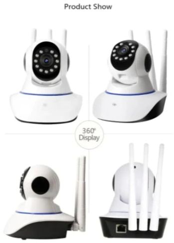 Câmera Ip Wifi 360 ° 720p Robo 3 Antenas Sistema Yoosee Proteção e Seg
