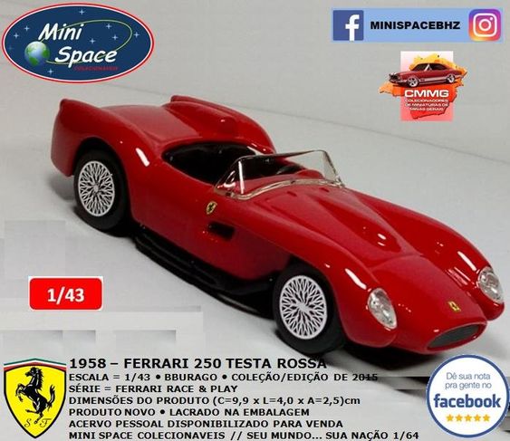 Bburago 1958 Ferrari 250 Testa Rossa 1/43