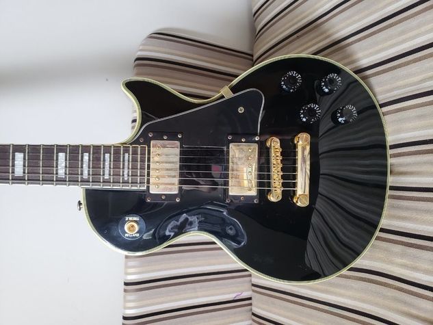 Guitarra Epiphone Les Paul Custom Preta Usada + Case Michael