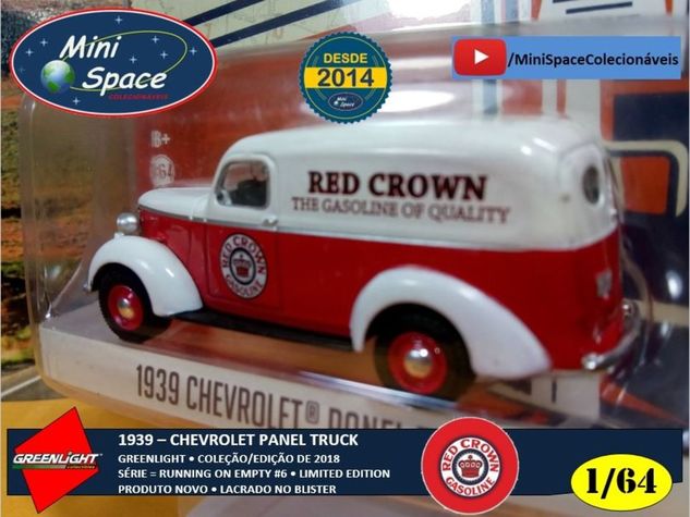 Greenlight 1939 Chevrolet Panel Truck Logo Red Crown 1/64