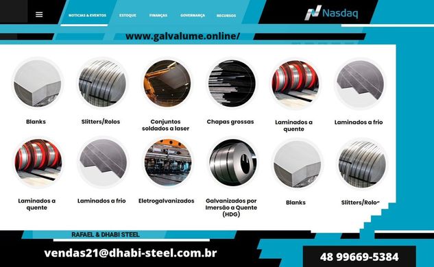 Dhabi Steel Bobina Galvalume e Galvanizadas para Diversas Coberturas