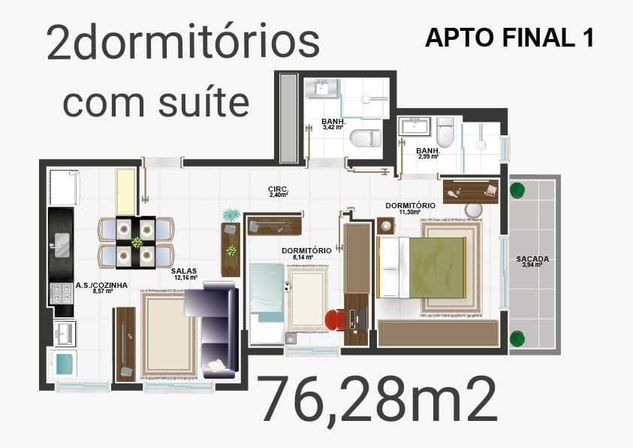 Lancamento em Peruibe Apartamentos com 1 e 2 Dormitórios com Suite