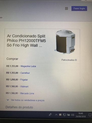 Ar Condicionado Philco - 3 Peças - 3 Meses de Uso