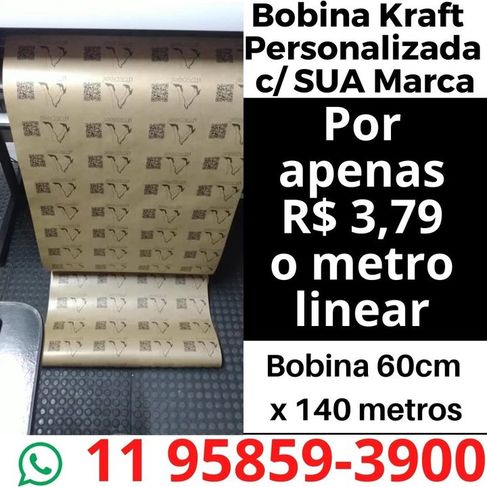 R$ 3,79 o Metro Bobina Kraft com Logo