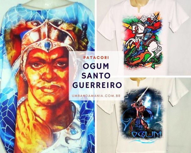 Ogum e São Jorge Santo Guerreiro Camisetas e Batas
