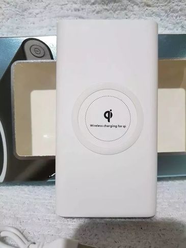 Carregador Wireless sem Fio Qi Bateria 10000mah Branco