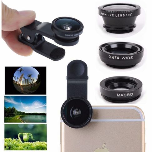 Kit Lente Wide Macro Camera Universal Galaxy Moto G Note 3 Apple Lg