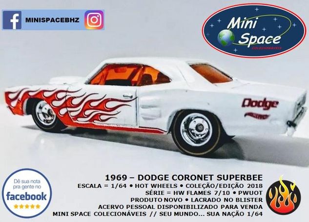 Hot Wheels 1969 Dodge Coronet Superbee (hw Flames) 1/64