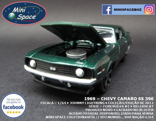 Johnny Lightning 1969 Chevy Camaro Ss 396 Verde 1/64