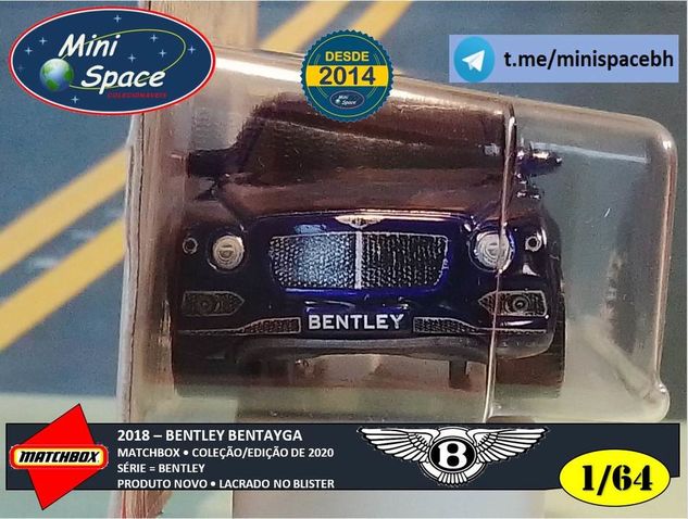 Matchbox 2018 Bentley Bentayga Cor Azul 1/64