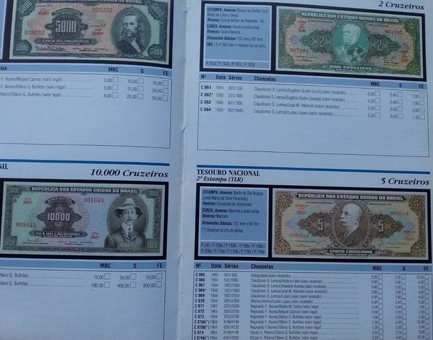 Catálogo Cédulas Brasileiras Completo Color Brc Todas Notas Até R$ 100