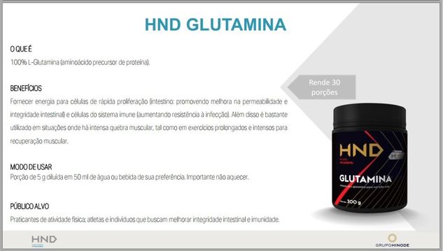 Glutamina Hnd Hinode a Melhor - Promoção 50% Desconto
