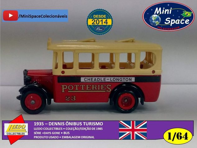 Lledo 1935 Dennis ônibus Turismo Potteries 1/64