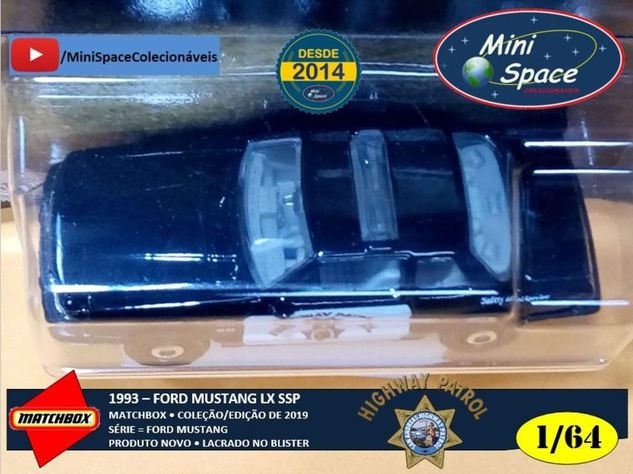 Matchbox 1993 Ford Mustang Ssp Highway Patrol Polícia 1/64