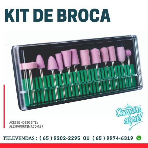 Kit Brocas c/ 13 Unid Porcelana Polir Micromotor Lixadeira
