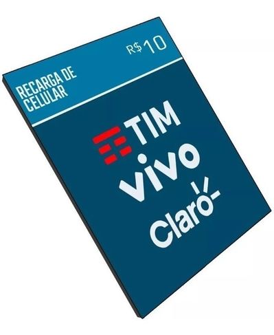 Recarga Celular Crédito Online Tim Claro Vivo Oi R$ 10,00