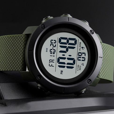 Relógio Digital Led Masculino Verde Esportivo