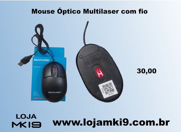 Mouse óptico Multilaser com Fio