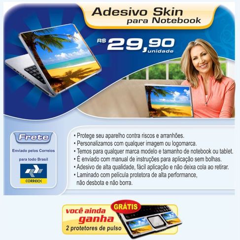 Adesivo Skin com Imagem Proteção para Notebook, Laptop, Tablet