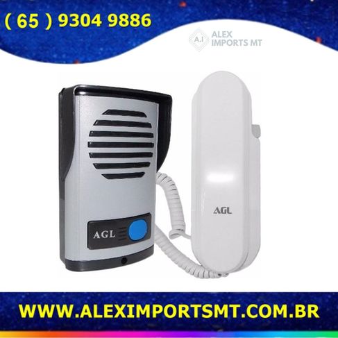Porteiro Eletrônico Agl com 1 Monofone Alumínio Pequeno P10s