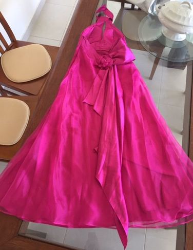 Vestido Longo Festa Rosa Luxo