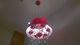 Luminária Decorativa Vermelha com 6 Lâmpadas e Pendentes em Cristal